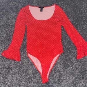 Polkadot Flare Sleeved Bodysuit
